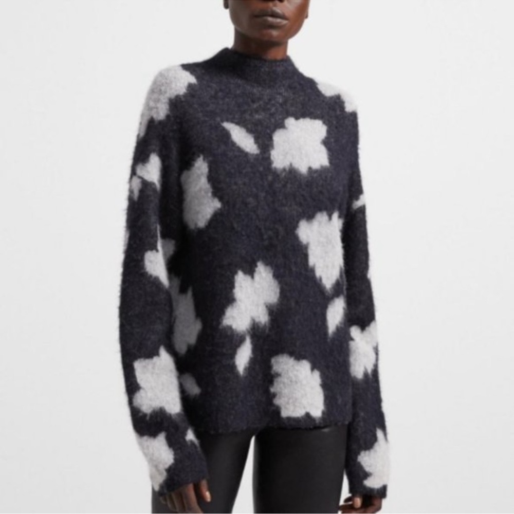 Theory • Floral-Patterned Alpaca-Blend Sweater